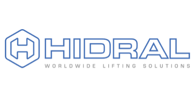 Logo firmy Hidral, specjalizującej się w produkcji wind towarowych.